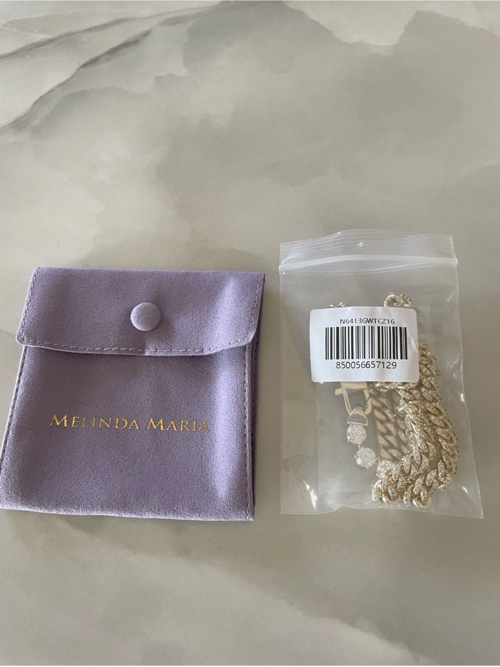NWT Melinda Maria Gold “Pavé Julian Loves Diamonds Necklace 6.8mm” - Picture 9 of 9